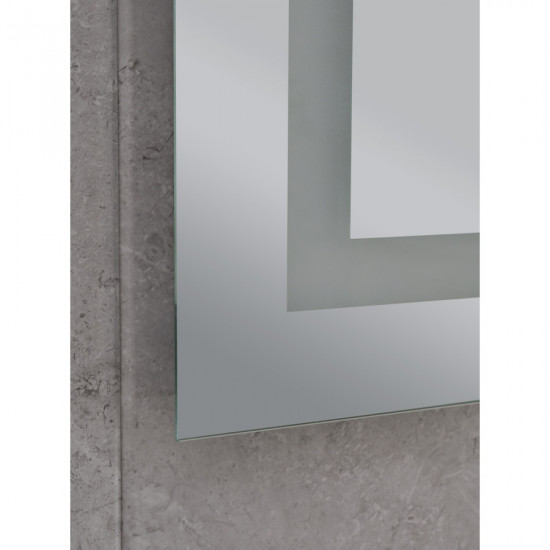 Зеркало Mixxus HARD MR06-50x80-CASE с LED Touch, Anti-fog, диммером, рег. яркости, часами (M