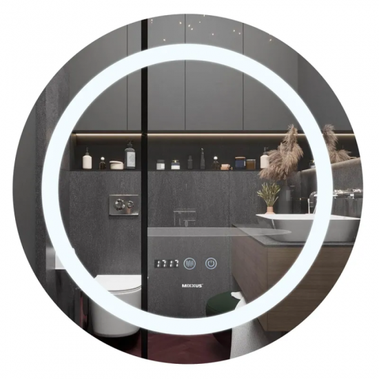 Зеркало Mixxus PLAIN MC02-60-CASE с LED Touch, Anti-fog, диммером, рег. яркости, часами (MI6