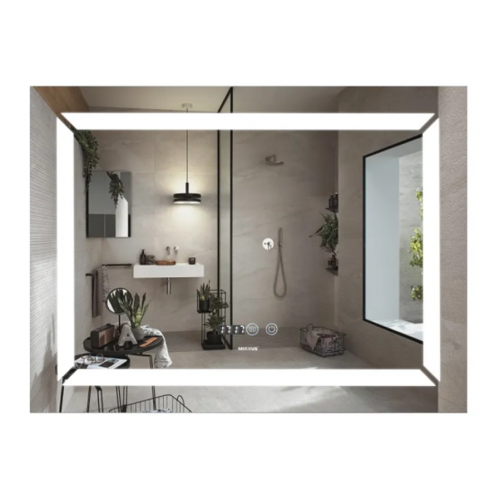 Зеркало Mixxus Light MR01-70x50 (часы, LED-подсветка, антизапотевание) (MI6000)
