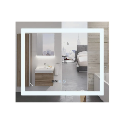 Дзеркало Mixxus WARM MR02-80x80 з LED Touch, Anti-fog, димером, регулюванням яскравості, годинником