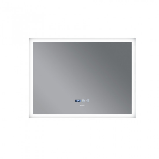 Зеркало Mixxus FLAT MR04-80x60 с LED Touch, Anti-fog, димером, регулировкой яркости, часами