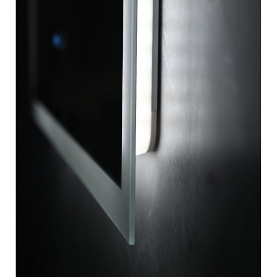 Зеркало Mixxus FLAT MR04-80x60 с LED Touch, Anti-fog, димером, регулировкой яркости, часами