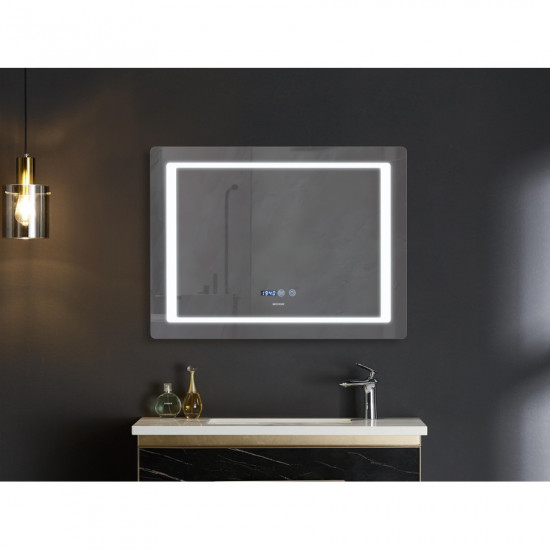 Дзеркало Mixxus Style MR03-90x70 (годинник, LED-підсвічування, антизапотівання) (MI6007)