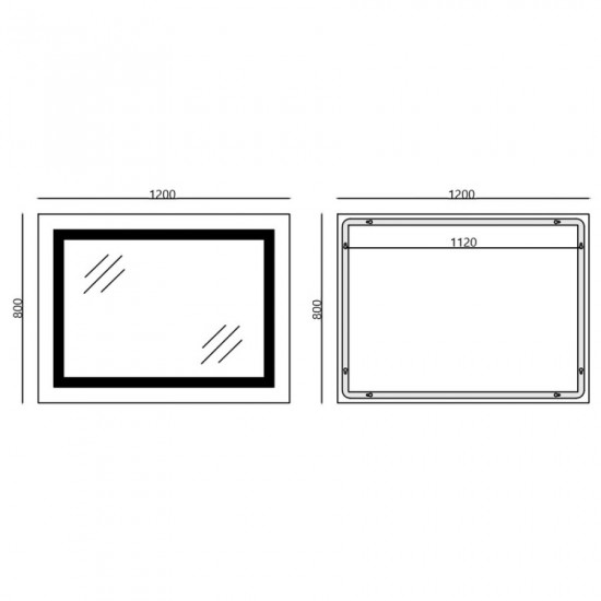 Дзеркало Mixxus Warm MR02-120x80 (годинник, LED-підсвічування, антизапотівання) (MI6001)