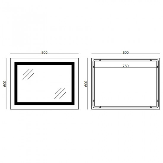 Дзеркало Mixxus Warm MR02-80x60 (годинник, LED-підсвічування, антизапотівання) (MI6004)