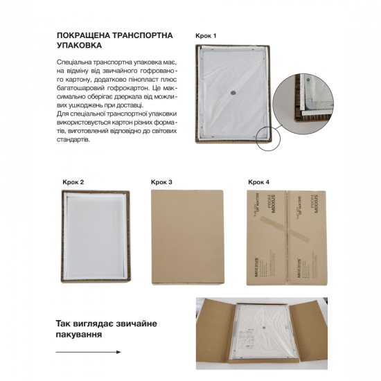 Дзеркало Mixxus WARM MR02-80x60-CASE з LED Touch, Anti-fog, димером, рег. яскравості, годинником (M