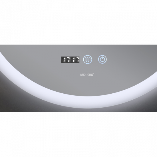 Дзеркало Mixxus PLAIN MC10-80 з LED Touch, Anti-fog, димером, регулюванням яскравості, годинником (