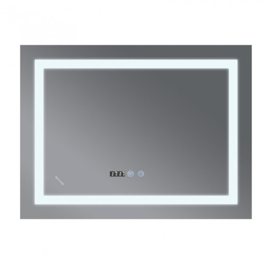 Дзеркало Mixxus WARM MR02-70x50 з LED Touch, Anti-fog, димером, рег. яскравості, годинником (MI6668