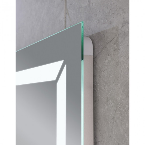 Зеркало Mixxus Light MR01-70x50 (часы, LED-подсветка, антизапотевание) (MI6000)