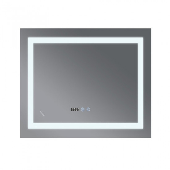 Дзеркало Mixxus WARM MR02-80x80 з LED Touch, Anti-fog, димером, регулюванням яскравості, годинником