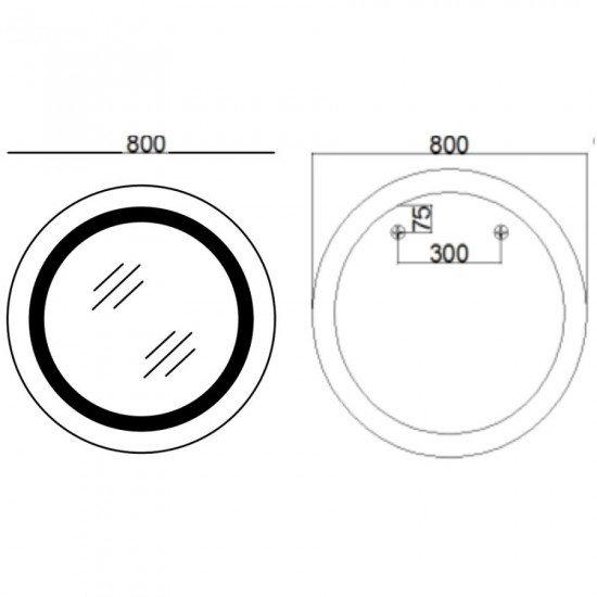 Дзеркало Mixxus PLAIN MC02-80-CASE з LED Touch, Anti-fog, димером, регулюванням яскравості, годинни