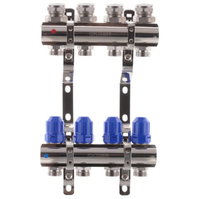 Коллекторный блок с термостатическими клапанами Koer KR.1100-04 1"x4 ways (KR2630)