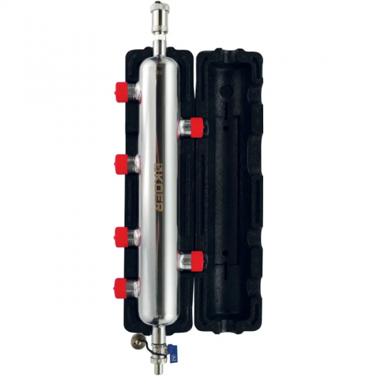 Гидрострелка Koer KR.S1032 4/2 (с воздухоотвод. и дренаж. краном) 1"НР SUS304 (KR2959)