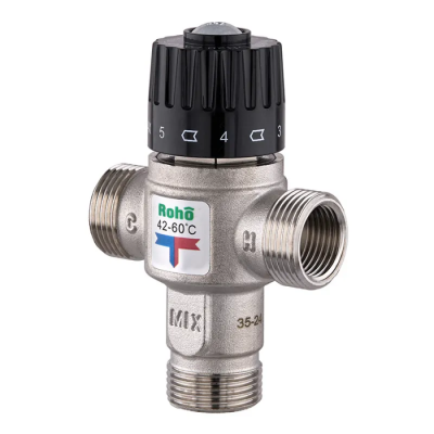 Клапан смешивающий Roho R1208-075 - 3/4" ЗР термостатический (42-60*C) (RO1023)
