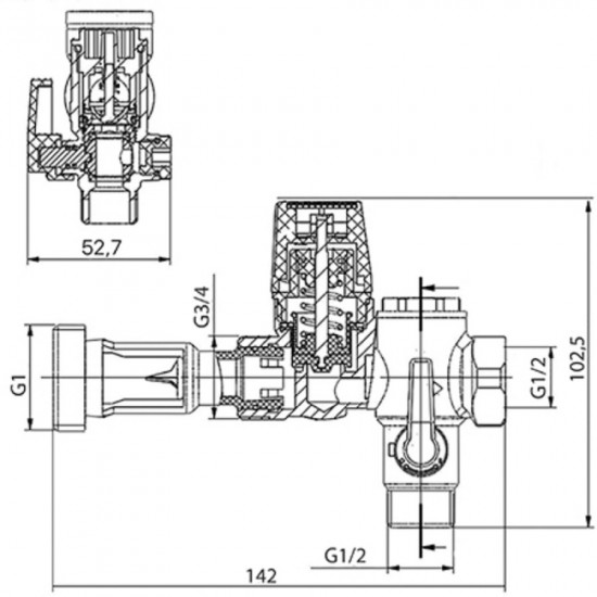 Группа безопасности бойлера (без сифона) 7бар Koer KR.106 - 1/2" (KR2914)