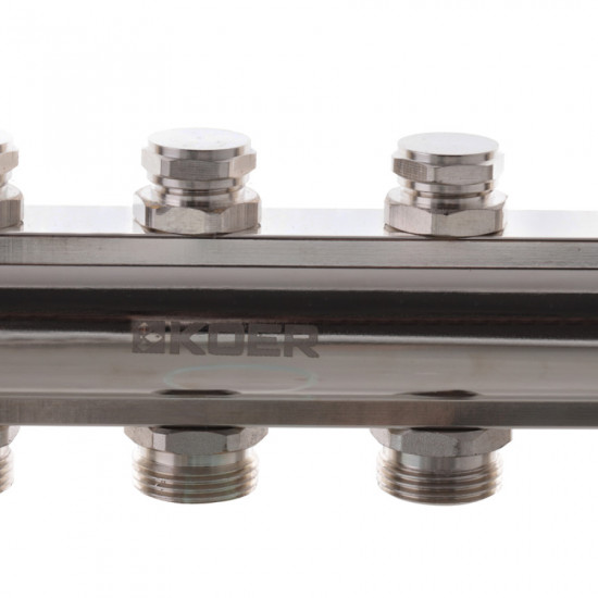 Коллекторный блок с термостатическими клапанами Koer KR.1100-05 1"x5 ways (KR2631)