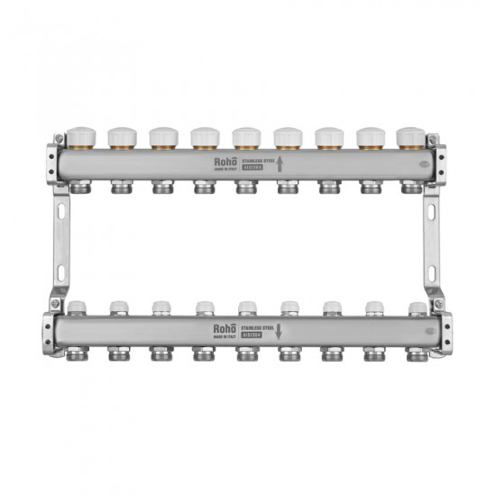 Колектор з термостатичними та запірними клапанами Roho R805-09M - 1"х 9 вих. (RO1040)