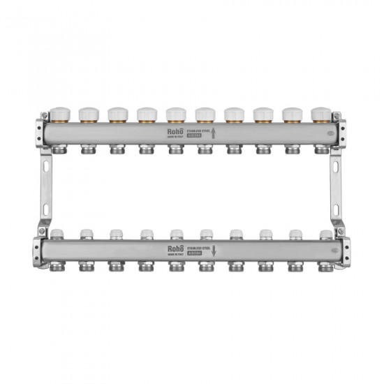 Колектор з термостатичними та запірними клапанами Roho R805-10M - 1"х 10 вих. (RO1041)
