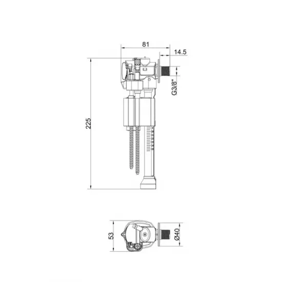Арматура наполнительная Koer KT-1101 для инсталляции KT-0407 (KR5644)