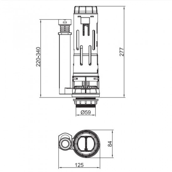 Комплект арматуры Koer KT-0303-1/2" спускная и наполнительная с боковым подключением, 1/2" (KR5340)