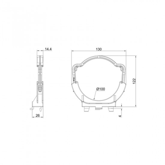 Хомут (фіксатор) Koer KT-0705 каналізаційної труби інсталяції для KT-0407 (KR5711)