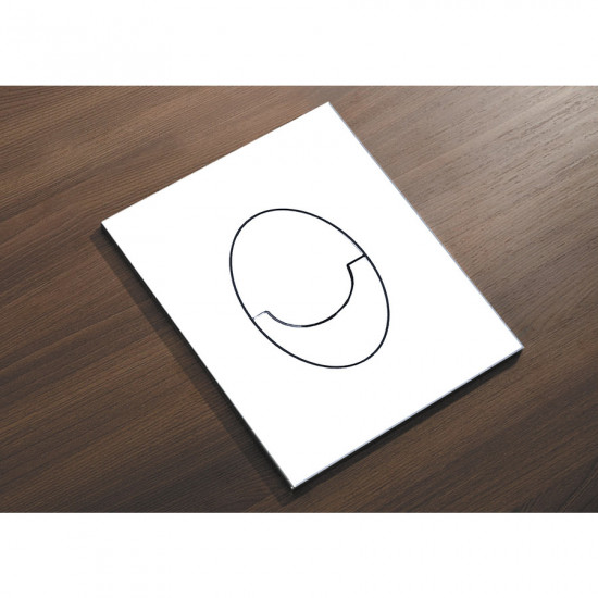 Панель змиву пластикова Koer KT-0606-03 157x198x3mm, кнопка закруглена (колір білий) (KR5713)