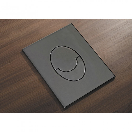 Панель змиву пластикова Koer KT-0606-07 157x198x3mm, кнопка закруглена (колір графіт) (KR5712)