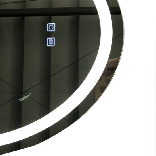 Дзеркало Zerix Fusion MV01-60x80-REVERSE з LED Touch, Anti-fog, димером, регулятором яскравості (ZX6068)