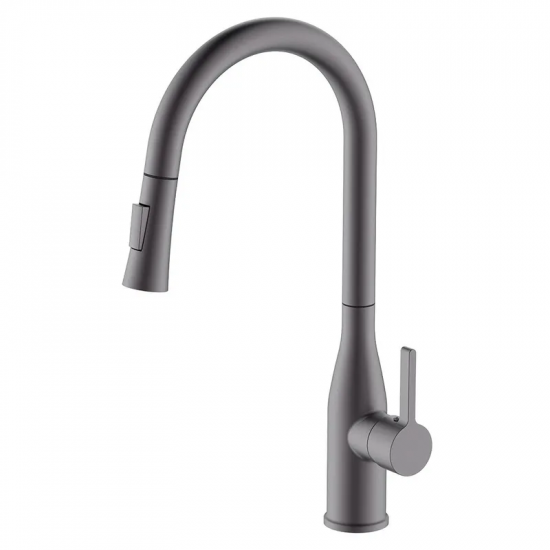 Змішувач для кухні з висувним виливом MIXXUS PREMIUM SUMMER 014 GRAPHITE (Колір графіт) (MI8282)