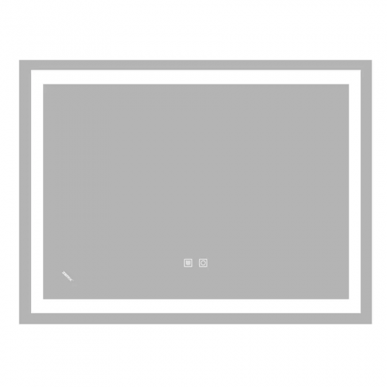Дзеркало Zerix Kubix MR03-80x60-REVERSE з LED Touch, Anti-fog, димером, регулятором яскравості (ZX6053)