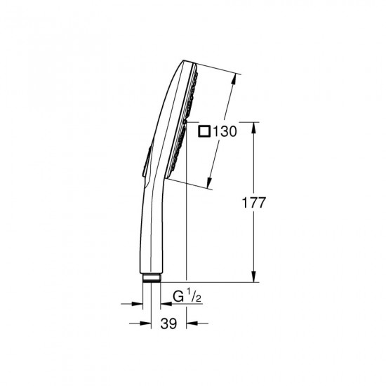 Ручний душ, 3 режими струменя Grohe Rainshower 130 Cube (26582000)