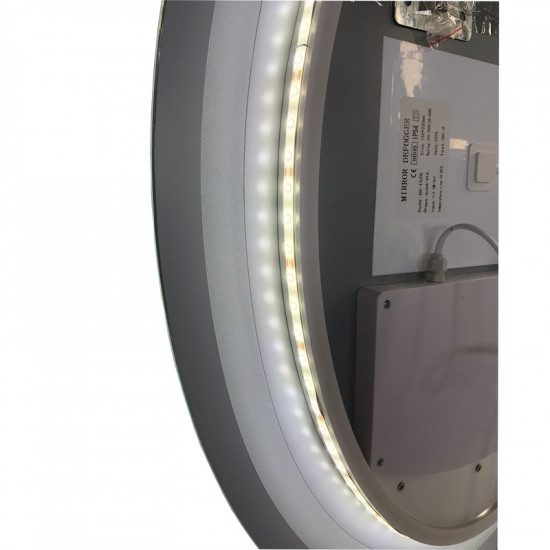 Дзеркало Zerix Fusion MV01-50x70 з LED Touch, Anti-fog, димером, регулятором яскравості (ZX6067)