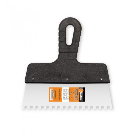 Шпатель Polax із нержавіючої сталі для плитки 200 мм, зуб 6 х 6 мм (111-060)