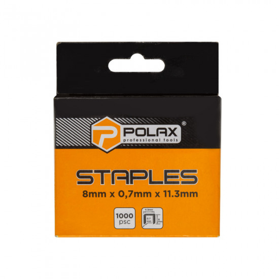 Скоби для степлера гартовані Polax А53 8*11.3 мм, 1000 шт (24-008)