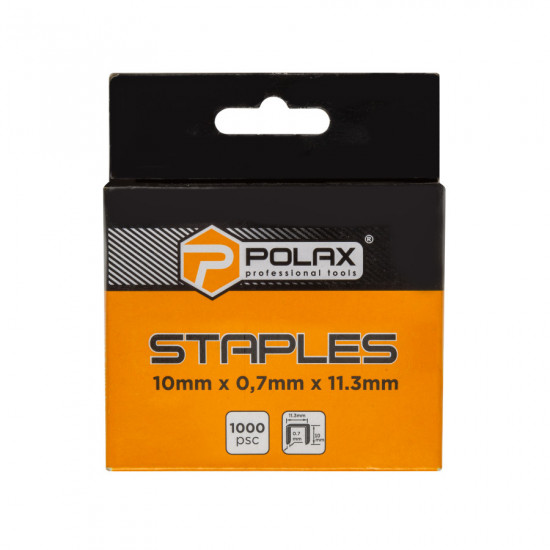 Скоби для степлера гартовані Polax А53 10х11.3 мм, 1000 шт (24-009)