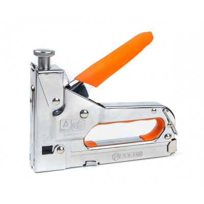 Степлер строительный хромированный металлический Polax 4-14 мм (24-006)