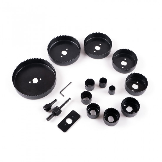 Набір корончастих фрез по дереву та гіпсокартону Polax 12 од. (41-003)