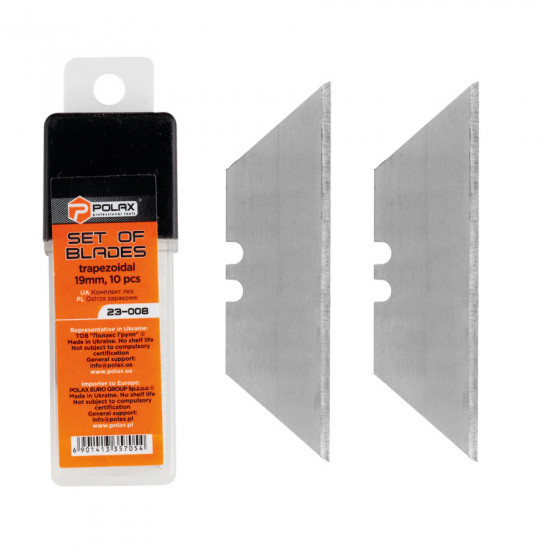 Комплект лез Polax трапецієподібний 19 мм, 10 шт (23-008)