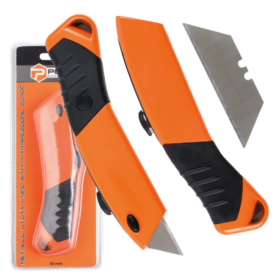 Ніж будівельний Polax трапецієподібний з висувним лезом 19 мм (23-007)