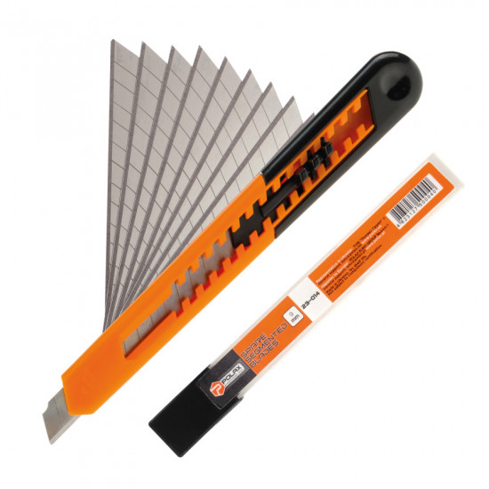 Ніж будівельний Polax пластиковий з відламним лезом 9 мм (23-013)