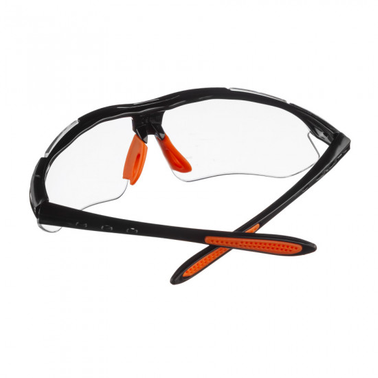 Очки защитные прозрачные Polax с поликарбонатными линзами и противоскользящими дужками (53-054)