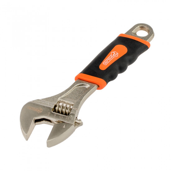 Ключ розвідний Polax з прогумованою рукояткою 150 мм (25-017)