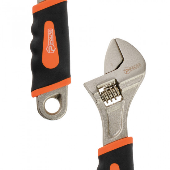 Ключ розвідний Polax з прогумованою рукояткою 150 мм (25-017)