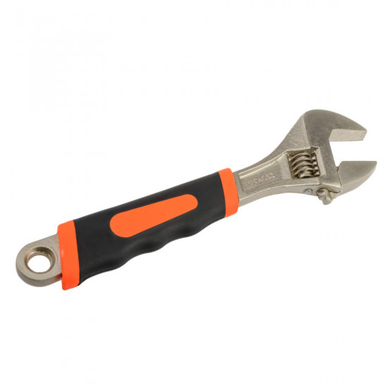 Ключ розвідний Polax з гумовою рукояттю 250 мм (25-019)