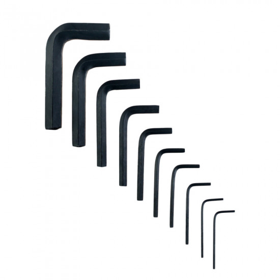 Набір шестигранних ключів Polax Г-подібних на кільці 10 шт 1.5-10 мм (25-011) Набір шестигранних ключів Polax Г-подібних на кільці 10 шт 1.5-10 мм (25-011)