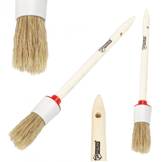 Пензель круглий Polax №4/25мм, тип "Стандарт" професійний, змішаний ворс, дерев'яна ручка (08-002) Пензель круглий Polax №4/25мм, тип "Стандарт" професійний, змішаний ворс, дерев'яна ручка (08-002)