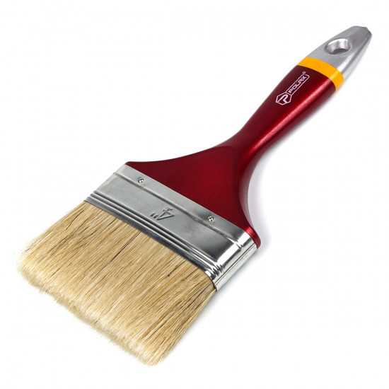 Пензель флейцевий Polax 4" професійний, змішаний ворс, дерев\'яна ручка, тип "Євро" (14-006)