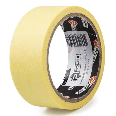 Малярна клейка стрічка Polax Стандарт 38 мм х 20 м (101-016)