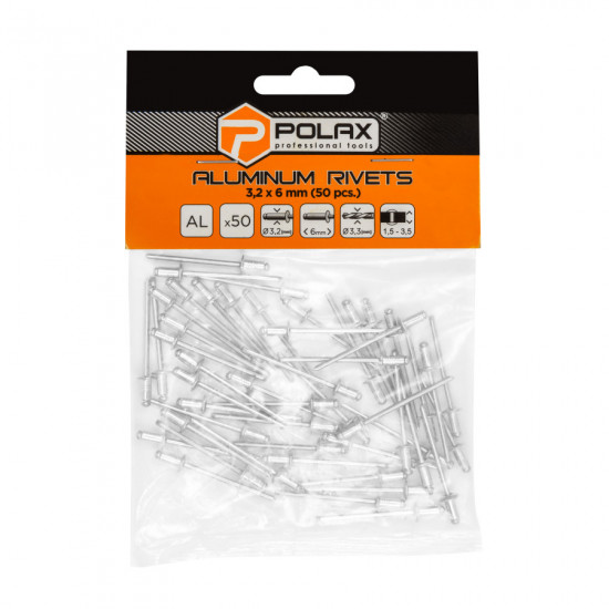 Заклепки алюмінієві витяжні 3,2 х 6 мм Polax (37-003)