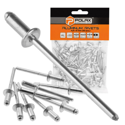 Заклепки алюмінієві витяжні 4,8 х 8 мм Polax (37-015)